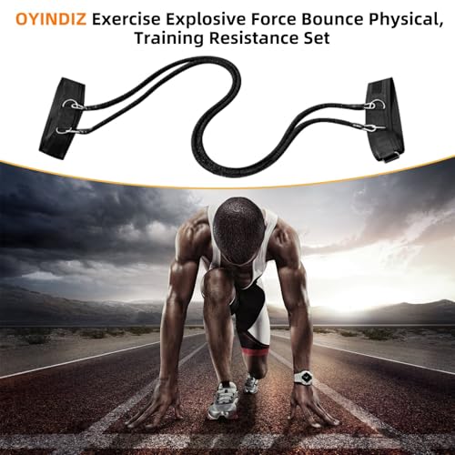 Resistance Speed Training Set, 8pcs Exercise Explosive Force Bounce Physical Equipment Double Rope Improve Agility Power Strength for Jumping Basketball Tennis Football Volleyball - color: Black-6.6ft