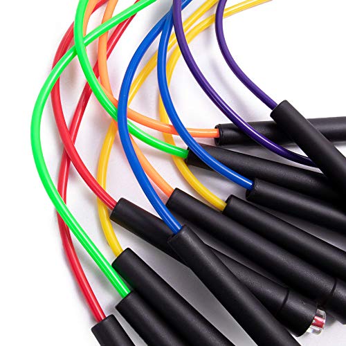 8 ft. Speed Jump Ropes, Six Pack - Boxing, MMA, Cardio, Fitness Practice - Agility and Dexterity Training - Tone Muscle and Burn Fat - Comes in Assorted Colors