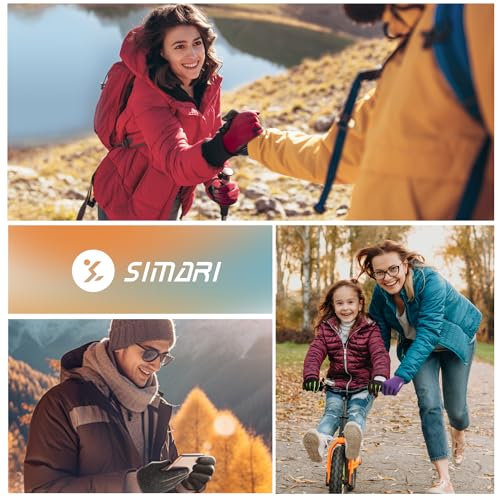 SIMARI Winter Gloves for Women Men - Cold Weather Thermal Touch Screen Ski Snow Glove Liners, Non-Slip Palm & Warm Fleece Lined, for Running Cycling Driving Hiking Walking Sports Outdoor Texting Work