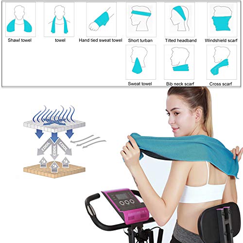 INNOLIFE 6 Pack Cooling Towels Breathable Ice Towel for Sports, Gym, Fitness, Running, Hiking, Yoga - Blue - color: Blue