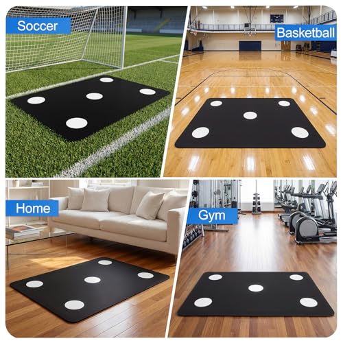 Dot Drill Mat for Reaction Speed Training Non-Slip 48.5 x 36 Inch Basketball Soccer Footwork Training Mat for Sports, Fitness, Improve Speed, Strength and Coordination