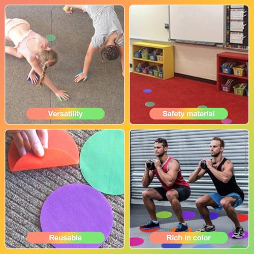 30-Pack Poly Spots & Non-Floor Markers – Flat Sit Spots for Gym Class, Classroom Rugs & Kids’ Agility Training (Durable, Easy to Clean, Ideal for Fitness & School Activities)
