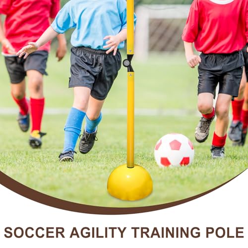 Didiseaon Foldable 2-Part Speed Agility Training Pole Yellow Football Basketball Hurdle for Field Drills