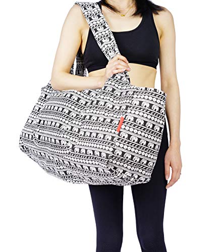Aozora Yoga Mat Bag Large Yoga Mat Tote Sling Carrier with Pockets Fits Mats with Multi-Functional Storage Pockets Light and Durable - color: Elephant