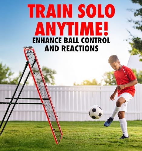 Soccer Rebounder Rebound Net, Kick-Back | Football Training Gifts, Aids & Equipment for Kids Teens & All Ages, Perfect Storage