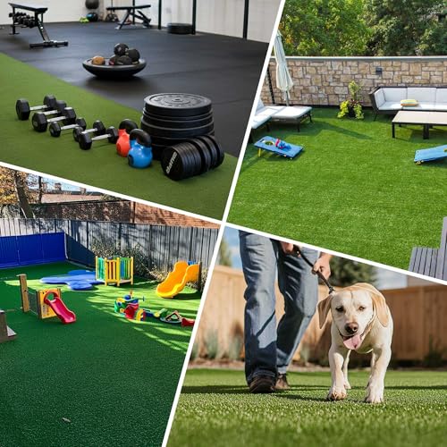 Yescom Sports Workout Outdoor Gym Flooring Turf for Crossfit Training Sled Push Pull Equipment 65'x5'(325 Sq.Ft) 0.4" H - size: 0.4"H-5'x65'(325Sq.Ft)