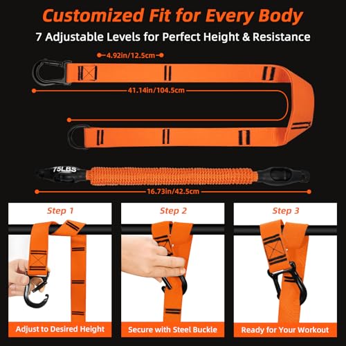 Pull Up Assistance Bands 300lbs, Adjustable Heavy Duty Resistance Band for Pull Up Bar Workout, Pullup Assist Bands with Feet Rest | Home Gym Fitness Exercise Strength Training