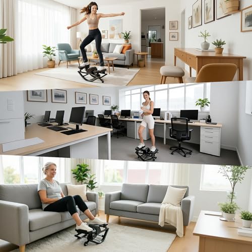 Rock Stepper with Resistance Bands - Ultra-Quiet Hydraulic Lateral Stepper, Fully Assembled Side to Side Step Rocker for Home Office, 250LBS Capacity