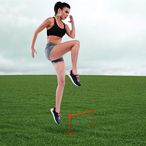 Trademark Innovations Set of 6 Adjustable Height 6", 9", 12" Speed Training Plyometric Hurdles - color: Orange