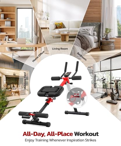 Yoleo Ab Machine for Home, 2-in-1 Adjustable Ab Trainer Machine, Foldable - color: V2.0 Rowing Machine