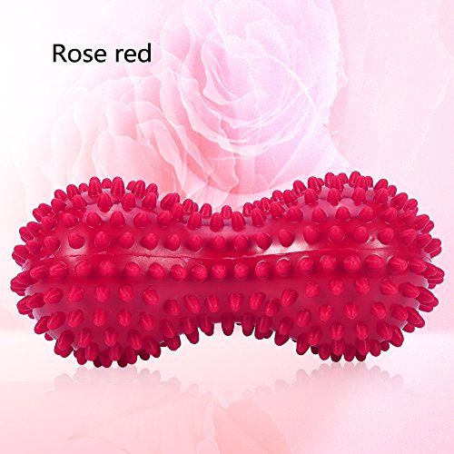 FILFEEL Spiky Massage Ball, Fitness Exercise Mobility Peanut Ball Pain Muscle Steess Relief (5.9inch Length)(Rose)