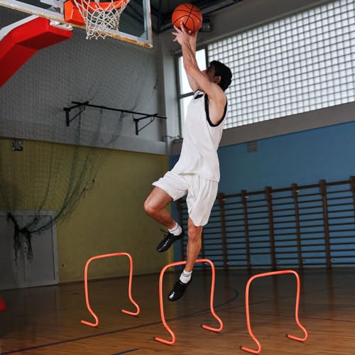 6 Pcs Plyo Hurdles Training Equipment Practice Speed Hurdles Training Track Agility Soccer Football Basketball Baseball Plyometric for Kids Athletes Indoor Outdoor Sports
