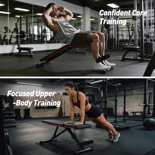 Adjustable Weight Bench 795 lbs, Foldable Incline Bench Press - color: Dark Black