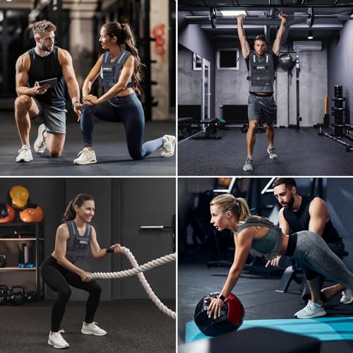 Adjustable Weighted Vest Men 20lbs/30lbs/40lbs Weights with Reflective Stripe, Weight Vest Woman Workout Vest for Strength Training Running Walking