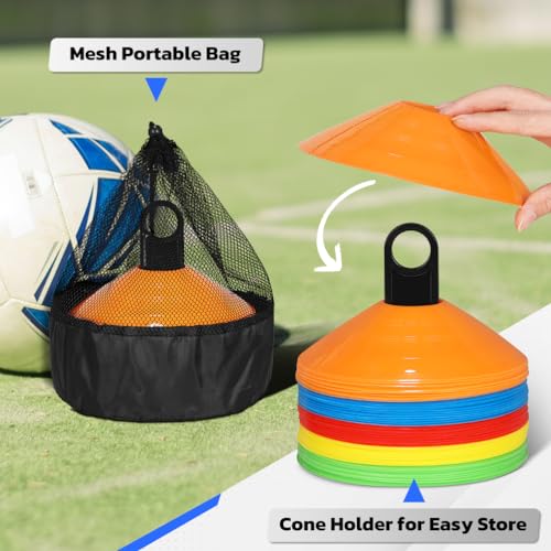 GHB Soccer Cones 25/50/100 Pack Disc Soccer Sport Cones - color: 50Pcs Multicolor