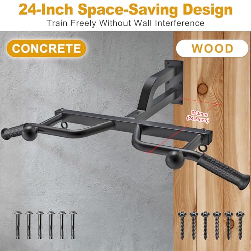 Kipika 48" Ceiling Mounted Pull Up Bar, Heavy Duty Multi-Grip Chin Up Bar,Mounted Pullup Bar, Adjustable Height, Pull Up Bands for Chin Ups & Body Stretching, Ideal for Home Gym and Strength Training - color: A: Pull-up Bar