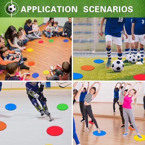 Poly Spot Markers 4 inch/9 inch Non-Slip Rubber Agility Training Markers Floor Dots Flat Field Cones for Football, Soccer, Basketball, School Exercise Drills, Dance Practice - style: 4.73 inch 30 Pcs (TPE)