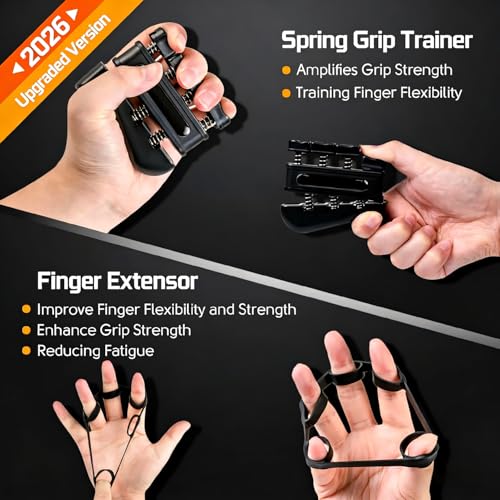 Grip Strength Tester Trainer Dynamometer - Hand Grip Dynamometer with Hand gripper Strengthener Forearm Strengthener Wrist Exerciser for Sports