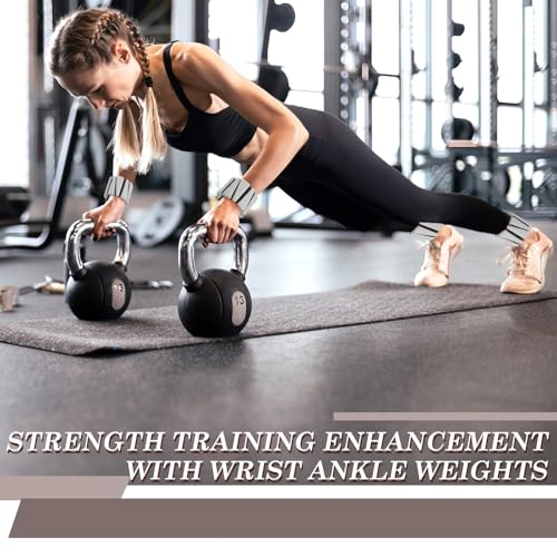 Wrist and Ankle Weights for Women Men Set of 4(1 lb Each) adjustable Arm Leg Silicone Weighted Wristbands Bracelets for Pilates Yoga Gym Workout Running Walking Strength Training(Grey) - color: Beige Brown