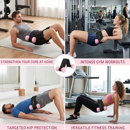 Hip Thrust Belt, Hip Thrust Belt for Dumbbells and Weights, Enhanced Support for Glute Bridge Exercises and Weighted Squat Training, Adjustable Strap Non-Slip Safety for Home Fitness Strength Sessions