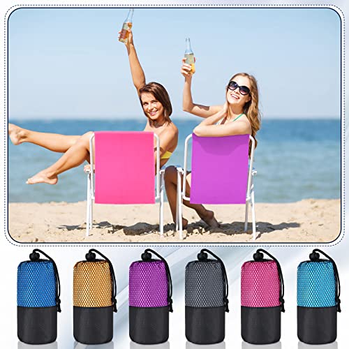 6 Pieces Quick Dry Travel Towel Bulk, Microfiber Lightweight Beach Towel with Bag Compact for Adults Swimming Trip Camping Sports Gym Yoga 20 x 39 Inches(Classic Color)