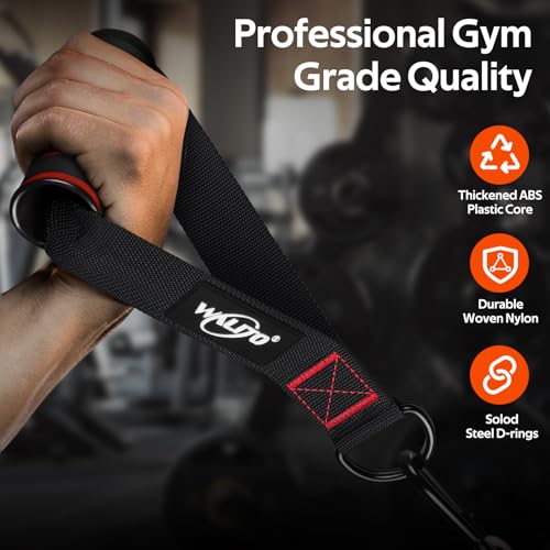WALITO Exercise Handles, Replacement Cable Machine Attachments for Home Gym Equipment, Pulley System, Pilates, Resistance Bands, Strength Trainer, Heavy Duty Working Out Handles - color: 1-Black Red