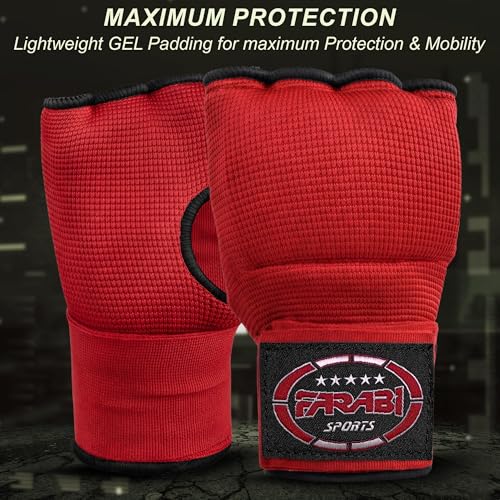 FARABI Kids Hybrid Boxing Inner Gloves Punching Boxing Gloves - color: All Red (Pack of 2)