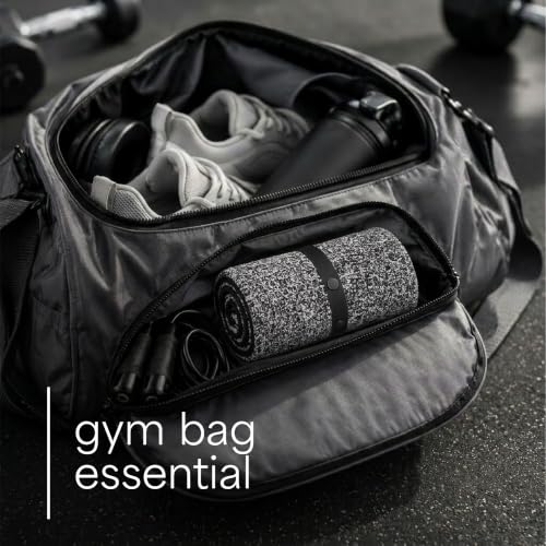 S&T INC. Microfiber Gym Towels with Snappable Hang Loop, Quick-Dry Workout, Yoga & Sports Towels, Soft Absorbent Towels for Gym, Travel & Home, 16 x 27 Inches, 6 Pack