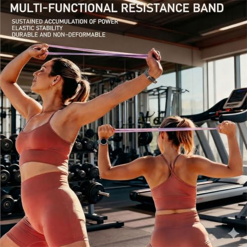 Resistance Bands with Handles,Figure 8 Resistance Band Elastic Fitness Bands Exercise Band for Home Yoga Gym Workout - color: Purple-15LB+Blue-25LB