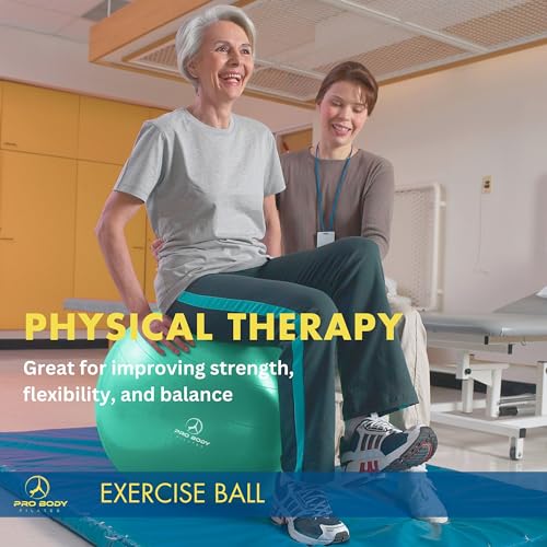 ProBody Pilates Yoga Ball - Vibrant Colors Exercise Ball - color: Turquoise, size: M: 19-22" (55 cm)