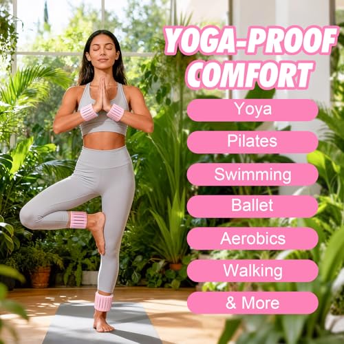 Magnetic Ankle Wrist Weights for Women, 1LB Each (2 Packs) - Arc Wrap Design for Secure Fit, Breathable & Skin-Friendly for Walking, Yoga, Pilates, Home Workouts - Enhanced Comfort, No Slip, Stackable