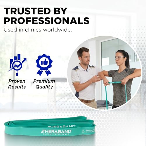 THERABAND High Resistance Band, Medium Elastic Super Band for Full Body Workouts, Physical Therapy, Strength Training, Durable 41” Loop Exercise Band, 25 lb Resistance - size: Medium (25 lbs)