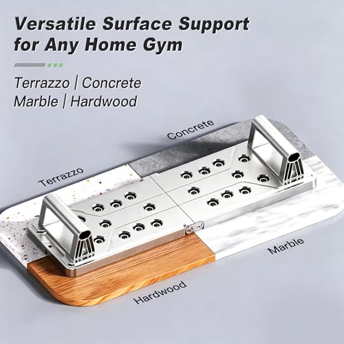 Aluminum Push Up Board with Resistance Bands, 1100 lb - color: silver