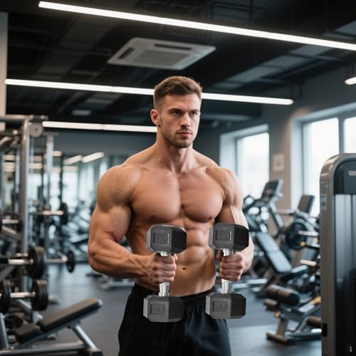 Dumbbell Set 15 lb-550 lb, Rubber Hex Free Weights Without Rack, Heavy-Duty Home Gym Equipment for Strength Training, Muscle Building and Full Body Workouts - style: 190lb