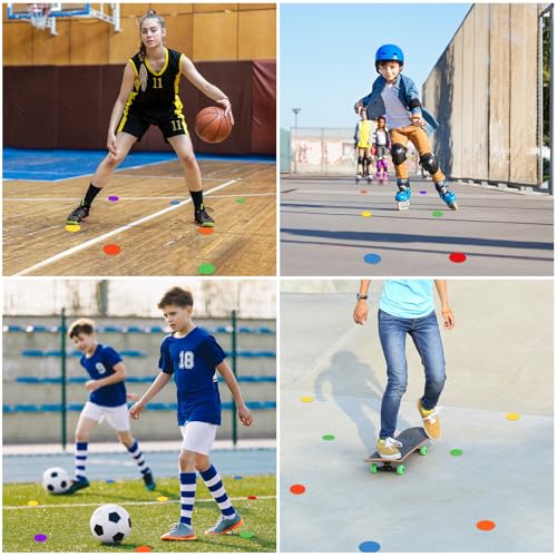 Poly Spots 4 Inch & 9 Inch Non-Slip Flat Cones Spot Markers for Gym Floor - style: Orange 24 Pcs 4inch