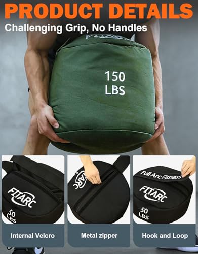 Sandbag Workout Bag,Sand Bags for Weight Training,Sandbags for Fitness,Sandbags for Weight Training,Round Sandbag,Cross-Training & Exercise, Sand Not Included