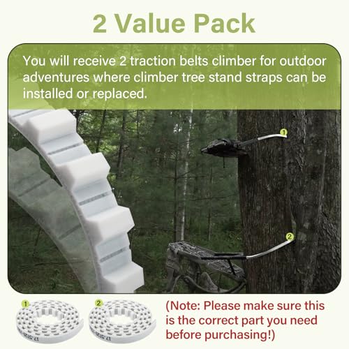 2PCS Traction Belts Climber Tree Stand Straps Replacement Straps for Lone Wolf Tree Stands Climber (61" Long)