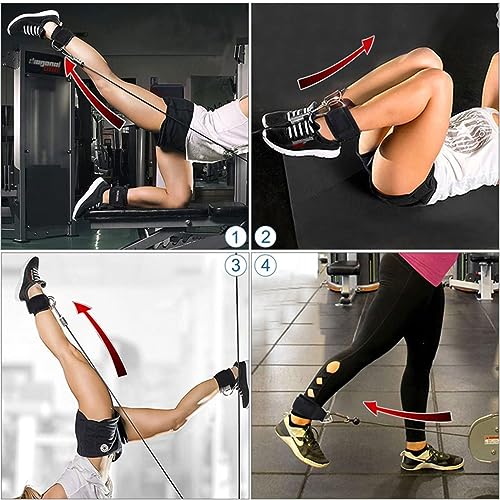 Ankle Straps Ankle Resistance Bands Wrist Cuffs Padded Straps Adjustable Fitness Glute Kickback D-Ring for Cable Machine Gym Foot Leg Training Brace Support 1 Pair - color: blue