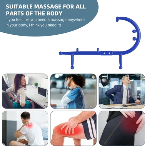 KEINE MARKE Massage Trigger Point Cane Body Deep Tissue Handheld Back, Neck, Shoulder, Leg and Feet Massager Rod, Muscle Release Tool Self Massage Hook Cane for Women & Men (Upgraded Blue)