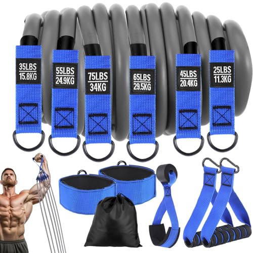 Heavy Resistance Bands for Working Out, 300lbs Exercise Bands with Handles, Workout Bands with Handles, Fitness Weight Bands for Men Muscle Strength Training Stretching Yoga