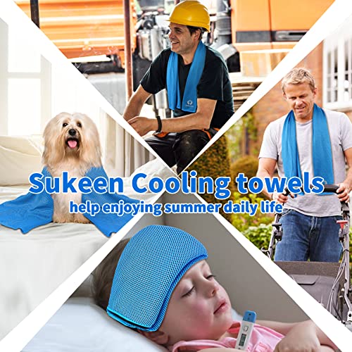 Sukeen Cooling Towel (40"x12") for Neck & Head - Soft Breathable Chilly Sweat Towel for Yoga, Golf, Gym, Camping, Running, Workout & More Activities