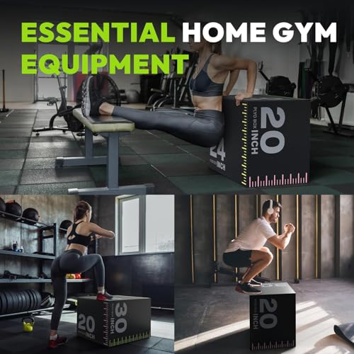 HANDBODE 3-in-1 Plyometric Box, Jump Training Equipment - style: 16 lb (20 x 24 x 30 inch)-A