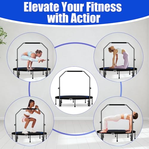 Fitness Rebounder Handle Bar Accessory for 40" Round Mini Trampoline with Foam Handle, Fitness Trampoline Handle Bar Fit for Straight Leg Within 2.5CM/0.98IN Dia (Trampoline Not Included)