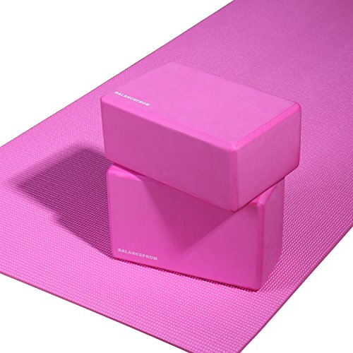 Fitvids GoYoga, Set of 2 High Density Yoga Blocks, 9"x6"x4" Each