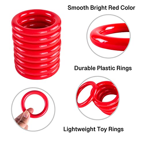 Super Z Outlet Red Plastic 2.5 Inch Carnival Rings for Ring Toss Games Party Favor Toys (24 Pack)