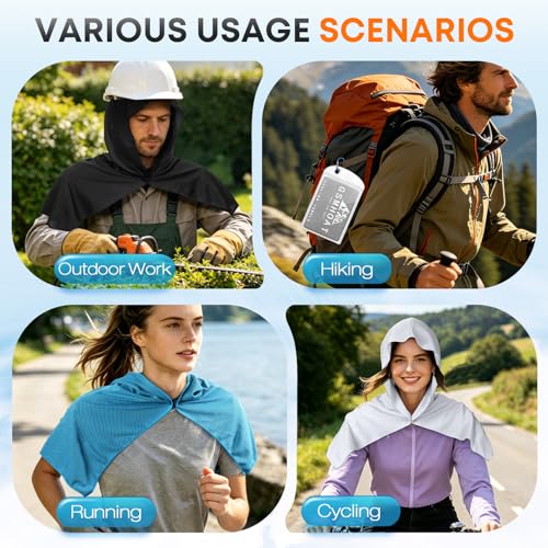 10 PCS Cooling Hoodie Towels, Head Cool Towel for Neck and Face, Sun Protection Cooling Hoodie for Sport, Workout, Gym, Outdoor Work