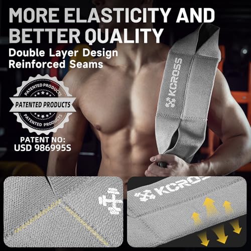 KCROSS Bench Press Band for Men and Women, Weight Lifting Bench Press Band, Push Up Exercise Bench - color: Grey, size: M(7.6in)