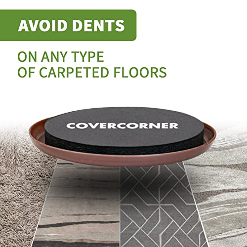 Furniture Sliders for Carpet 8 PCS - 3 1/2" Brown - size: 8 PCS 3 1/2" Brown