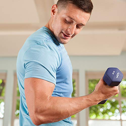 JFIT Dumbbell Pairs or Sets – Neoprene & Vinyl Coated Hand Weights for Home Gym, Strength Training, Aerobics, Cardio Exercise and Fitness - size: 20 lbs (Pair), style: Dumbbell Set with Rack