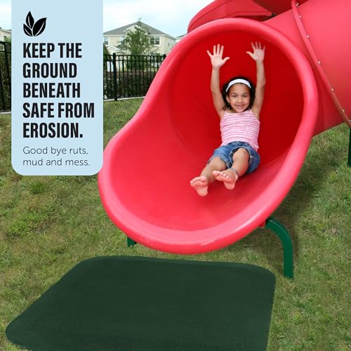 Playsafer Heavy Duty Commercial Rubber Playground Mat for Slides and Swings | 1.5" Thick | 36" X 36" Square Mat - size: 2 Pack
